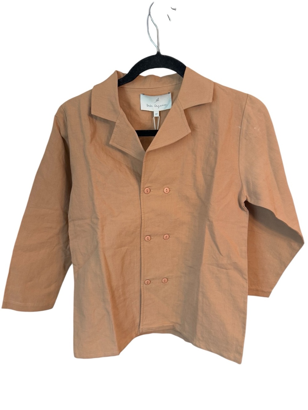 Bebe Organic Button Up Blazer Jacket Tan Color, size 8Y NWT
